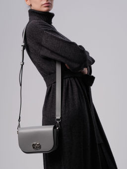 Сумка кожаная Deboro 30879 нельсон/светло-серый