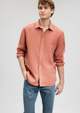 Turuncu Keten Gomlek - Mavi фото 2