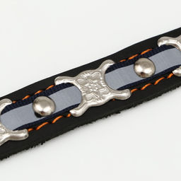 Ошейник кожаный светоотражающий на синтепоне бабочка, 45 х 2 см, ОШ 25-35 см, чёрный - Пижон фото 5