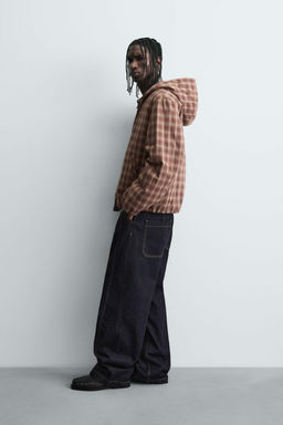 HOODIE CHECK JACKET