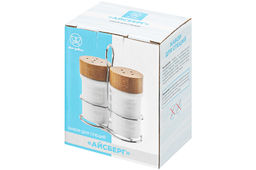 Набор д/специй 2 пр. 10*7*12 см Айсберг волны на металлической подставке - Elan gallery фото 8