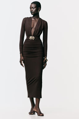 POLYAMIDE DRESS WITH HARDWARE BELT - Zara фото 10