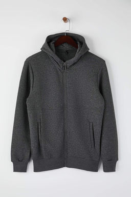 Siyah Regular/Normal Kesim Dokulu Kapusonlu Sweatshirt TMNAW26SW00061 - Trendyolmilla фото 5