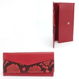 Портмоне женское Croco-ПР-972 натуральная кожа 2 отд, 8 карм, красный питон/красный флотер (11001/113) 238494