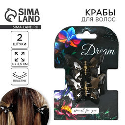 Цена за 2 шт. Краб для волос в форме бабочек «Dream», 2 шт., 4×3×2.5 см