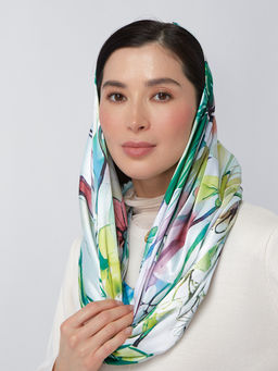 Большой, мягкий, тонкий и очень нежный двусторонний палантин с рисунком - Tantino фото 7