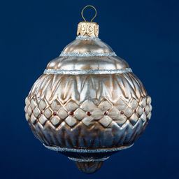 Елочная игрушка фигурка стеклянная Фонарик ажурный-1 д7,8см, h10,3см, ручная художественная роспись, подарочная упаковка (Россия)