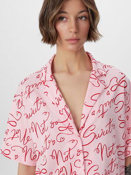 Комплект женский домашний розовый с надписями - Mark formelle фото 4