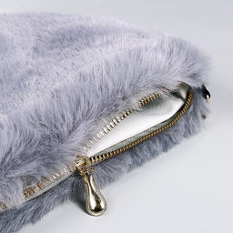 Сумка плюшевая, 24×19×3 см, серая