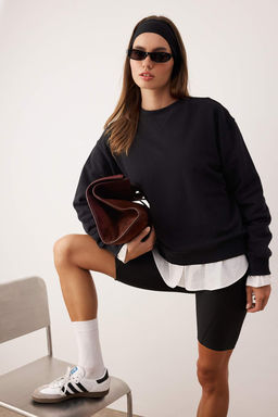 Ac?k Gul Kurusu Premium Oversize Kal?p Nak?sl? Kal?n Ici Polarl? Orme Sweatshirt TWOAW26SW00203 - Trendyolmilla фото 10