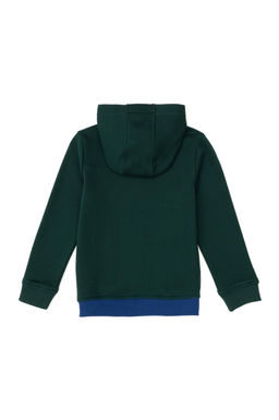 Erkek _ocuk Koyu Ye_il Kap__onlu Sweatshirt
