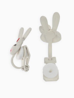 Серьги-клипсы детские «Выбражулька» зайчики, белые