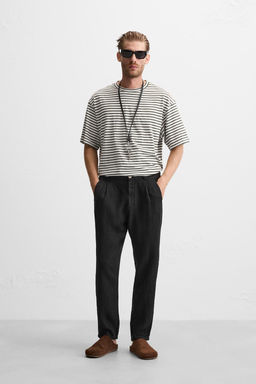 PLEATED LINEN TROUSERS