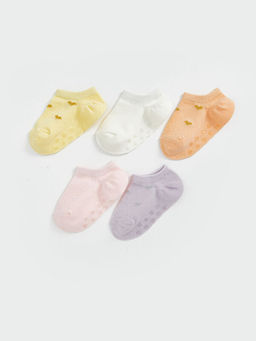 Bask?l? K?z Bebek Patik ?orap 5li