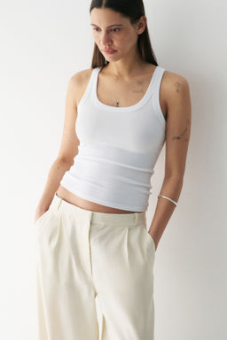 Pantal?n sastre amplio en mezcla de lino Easy Care - H&m фото 6