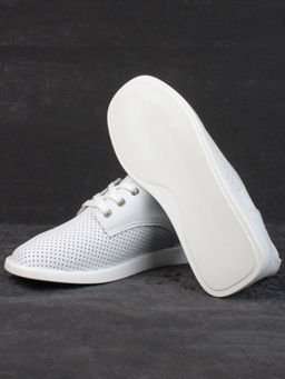 03-D7HY1-1 WHITE Полуботинки женские (натуральная кожа) - Фабричный китай фото 14