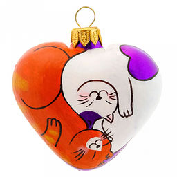 Елочная игрушка фигурка стеклянная Сердечко-13 8х4х8см, ручная художественная роспись, подарочная упаковка (Россия) - Домашняя мода фото 2