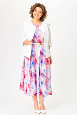 Платье Swallow 829 Принт Розово-голубые цветы фото 7