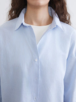 ?izgili Oversize Oxford Kad?n G?mlek