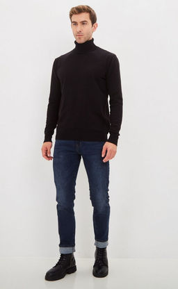 Водолазка мужская F021-15608 черная - Fine joyce фото 4