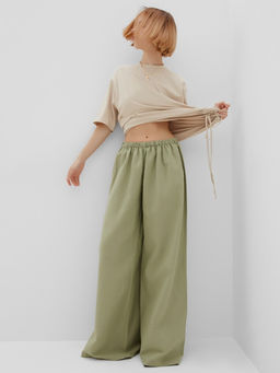 Брюки женские oversize MINAKU: Safari, цвет мятный, размер 44