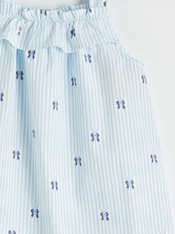 Volanl? K?z ?ocuk Poplin Elbise