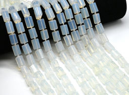 Бусины из лунного камня имитация цилиндр с гранями 9*14мм, 41см, 35 бусин Радуга камня