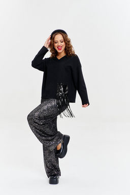 Брюки AVE RARA 4156 черно-серебристый