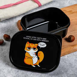 Цена за 2 шт. Ланч - бокс прямоугольный «Когда хотел съесть один кусочек», 500 мл