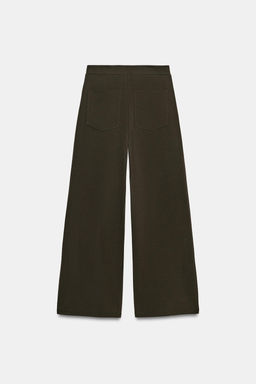 PANTAL?N RECTO BOTONES / Marr?n oscuro - Zara фото 8