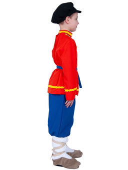 Костюм народный для мальчика Иванушка в лаптях, рубаха, штаны, картуз, лапти р-р. 116