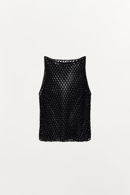 TEXTURED LACE KNIT BEADED TOP - Zara фото 11