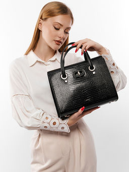 LACCOMA сумка WJD6707-черный эко кожа хлопок  фото 2