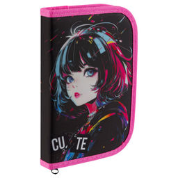 Пенал 1 отд. 200*130мм, с откидной планкой ArtSpace "Anime Girl" (ПТ7_Л130002) ткань