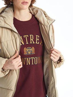 Kap??onlu D?z Oversize Kad?n ?i?me Mont - Waikiki фото 3