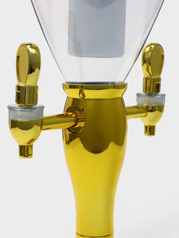 Башня пивная VaviloneDouble, колба 3 л, ёмкость для льда, подсветка, пластик, золотистая - Simaland фото 3