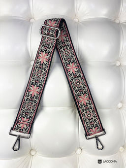 LACCOMA ремень 1000-22-5-узор-черн/беж/розов полиэстр