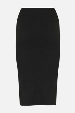Siyah Cift Y?rtmacl? Vucuda Oturan Yuksek Bel Fitilli Esnek Midi Orme Etek TWOSS22ET0250 - Trendyolmilla фото 13