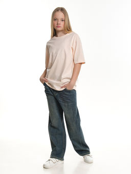 Футболка однотонная база 22-1405 персиковый - Mini maxi фото 4