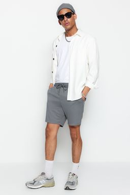 TRENDYOL MAN Premium Basic Antrasit Regular/Normal Kesim Etiketli Bagc?kl? Sort TMNSS23SR00034 - Trendyolmilla фото 3