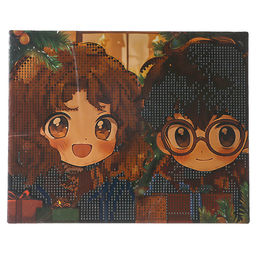 Алмазная мозаика на новый год с частичным заполнением Друзья, 20?25 см, набор для творчества