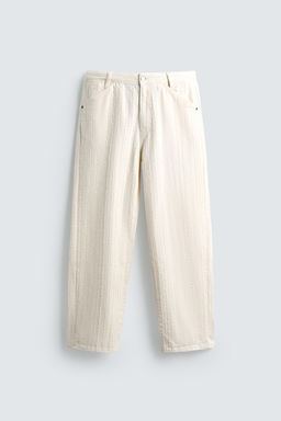 TEXTURED STRIPED JEANS - Zara фото 8