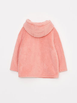 Kap??onlu Nak??l? Uzun Kollu Pel?? K?z ?ocuk Fermuarl? Sweatshirt - Waikiki фото 3