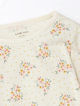 Bisiklet Yaka Uzun Kollu Bask?l? K?z Bebek Pijama Tak?m? - Waikiki фото 3