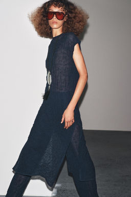 FINE KNIT WRINKLED-EFFECT TROUSERS - Zara фото 13