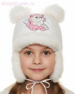 211-З Кошечка Ушанка для девочки (48-50)
