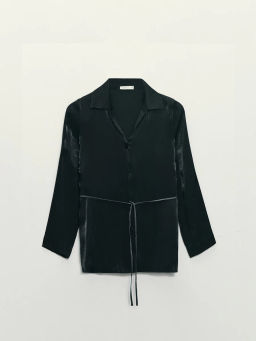 Блузка из вискозы с тонким поясом / Zarina