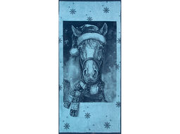 Полотенце махровое 6с102.411ж1 Лошадь новогодняя (джинс) 67х150см