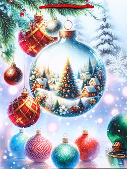 Цена за 2 шт. Пакет подарочный новогодний ламинированный, «Шар Новогодний», 26×12×32 см