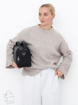 Сумка женская кожаная 878-15JAQ black  Polina&Eiterou  в Новосибирске